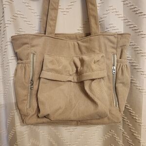 Corduroy Tote Bag - Tan